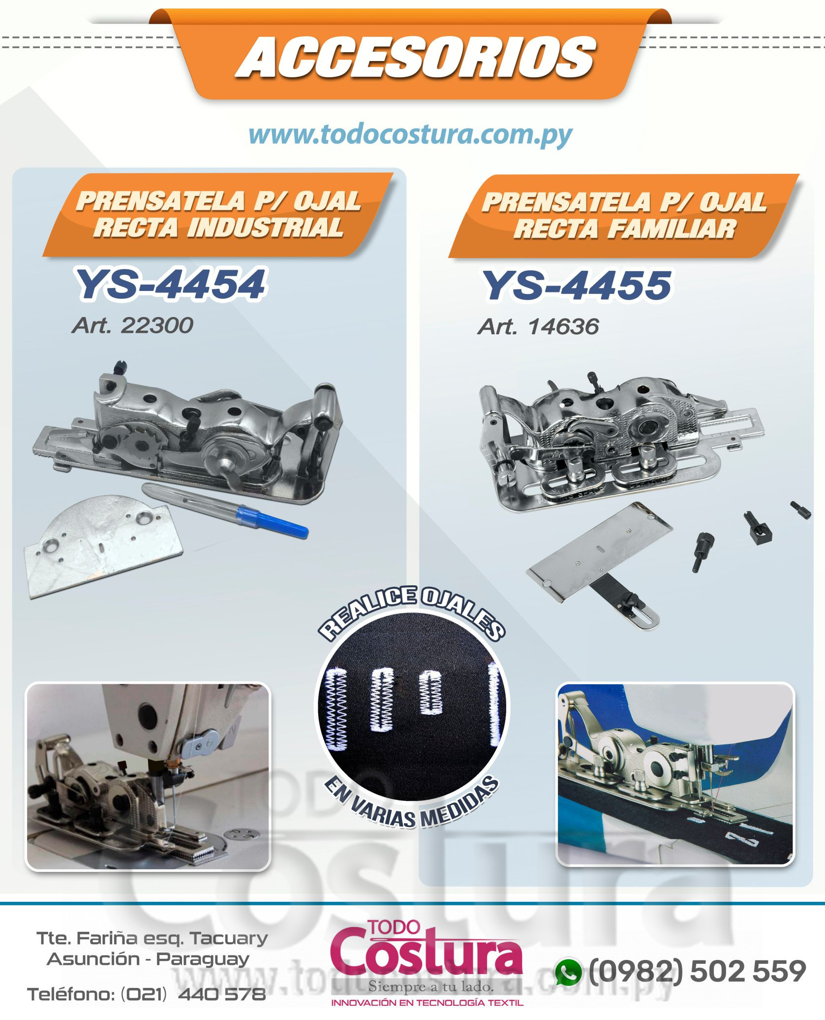 PRENSATELA P/ OJAL RECTA FAMILIAR